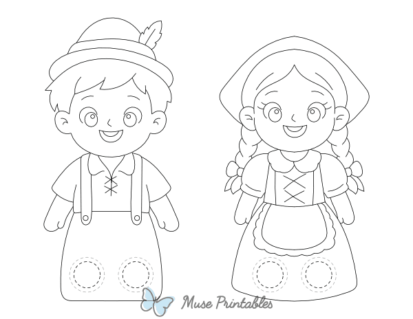 Hansel and Gretel Two Finger Puppet Craft Template