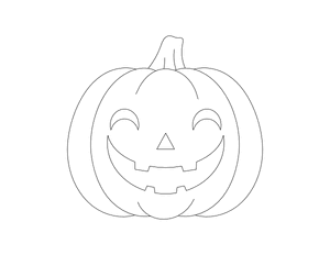 Happy Jack-o'-lantern Outline Craft Template Printable