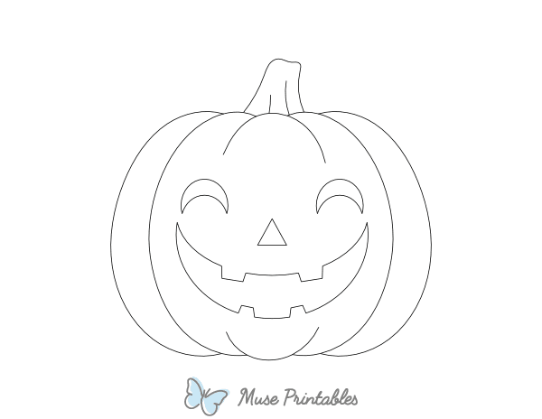 Happy Jack-o'-lantern Outline Craft Template Printable