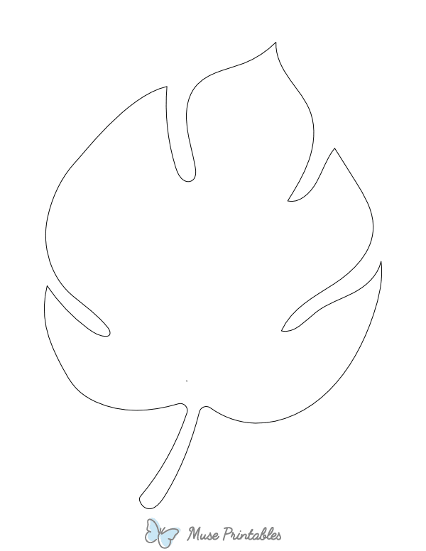 Hawaiian Leaf Shape Outline Craft Template