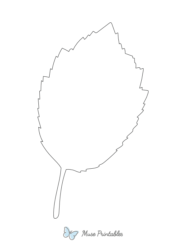 Hazel Leaf Shape Outline Craft Template