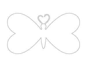Heart Butterfly Shape Outline Craft Template Printable