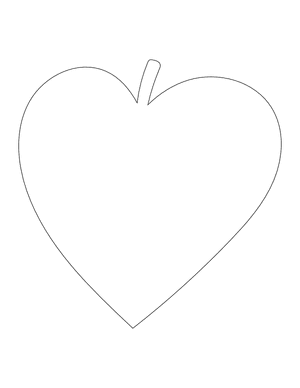 Heart-Shaped Leaf Shape Outline Craft Template Printable