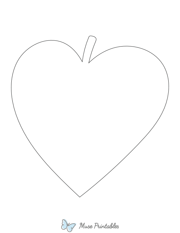 Heart-Shaped Leaf Shape Outline Craft Template