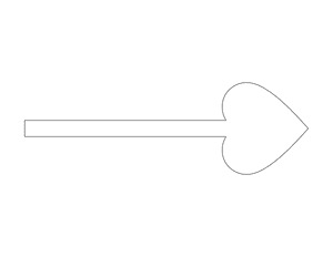 Heart-Tipped Arrow Shape Outline Craft Template Printable