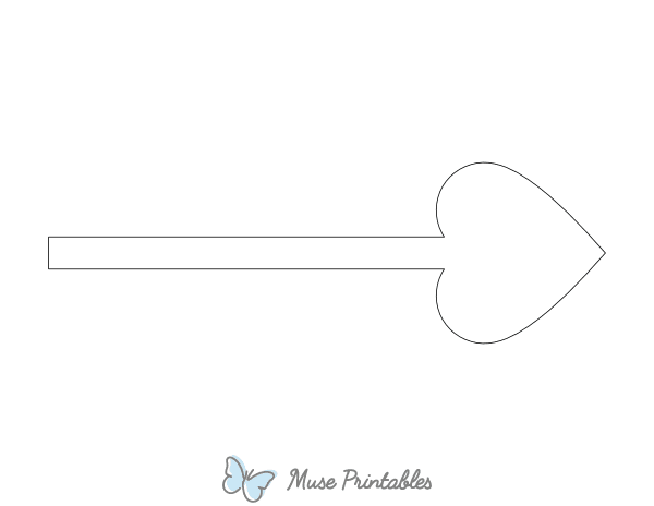 Heart-Tipped Arrow Shape Outline Craft Template Printable