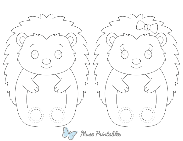 Hedgehog Two Finger Puppet Craft Template