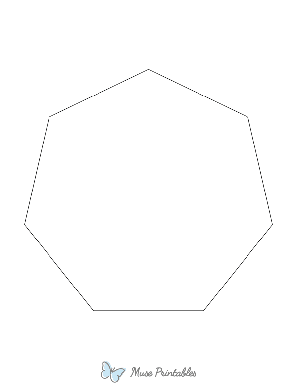 Heptagon Shape Outline Craft Template