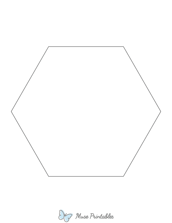 Hexagon Shape Outline Craft Template Printable