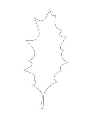 Holly Leaf Shape Outline Craft Template Printable