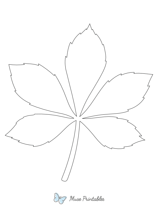 Horse Chestnut Leaf Shape Outline Craft Template