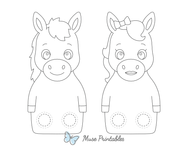 Horse Two Finger Puppet Craft Template Printable