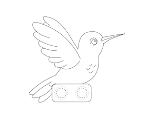 Hummingbird Two Finger Puppet Craft Template Printable