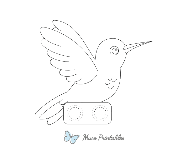Hummingbird Two Finger Puppet Craft Template