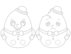 Humpty Dumpty Two Finger Puppet Craft Template