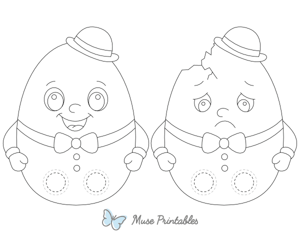 Humpty Dumpty Two Finger Puppet Craft Template