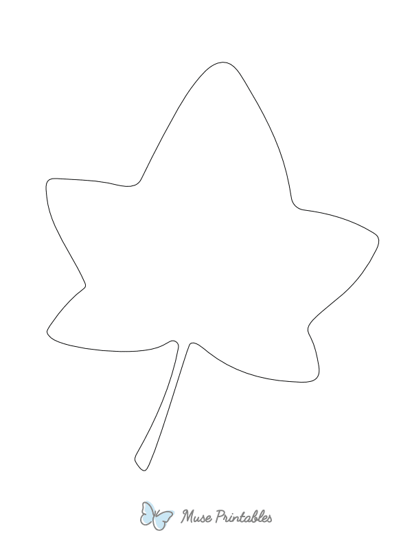 Ivy Leaf Shape Outline Craft Template