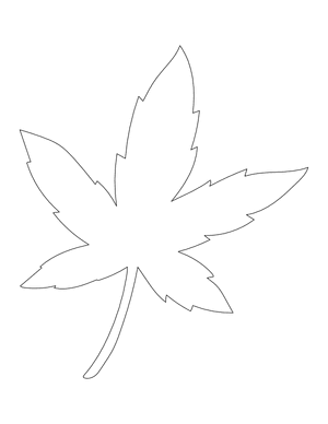 Japanese Maple Leaf Shape Outline Craft Template Printable