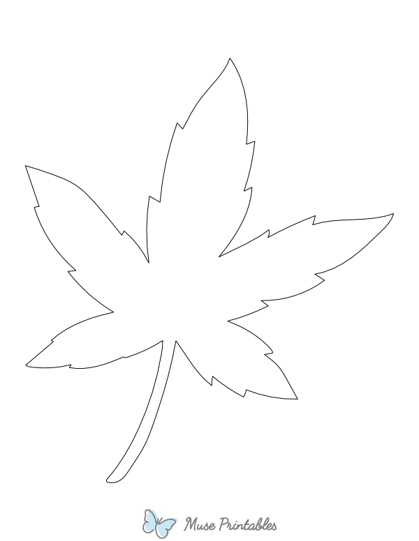 Japanese Maple Leaf Shape Outline Craft Template