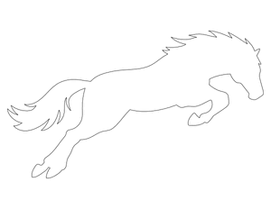 Jumping Horse Shape Outline Craft Template Printable