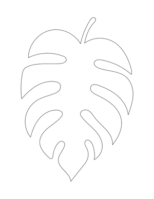 Jungle Leaf Shape Outline Craft Template Printable