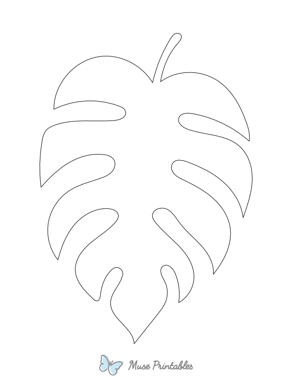 Jungle Leaf Shape Outline Craft Template