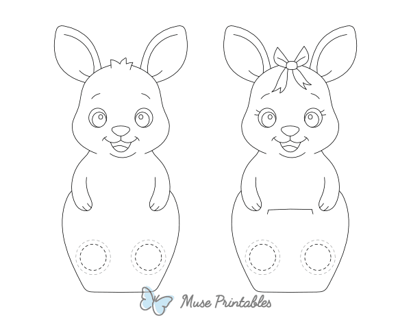 Kangaroo Two Finger Puppet Craft Template Printable