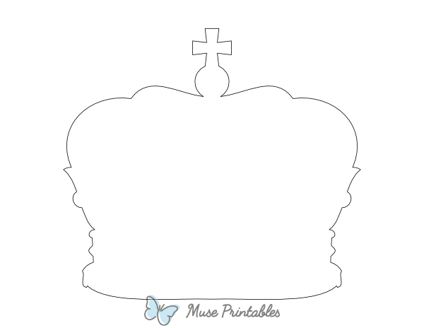 King Crown Shape Outline Craft Template