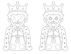 King Two Finger Puppet Craft Template