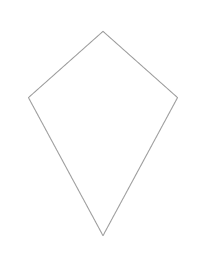 Kite Shape Outline Craft Template Printable