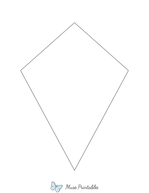 Kite Shape Outline Craft Template