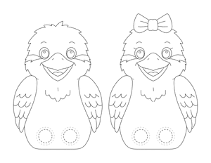 Kookaburra Two Finger Puppet Craft Template Printable