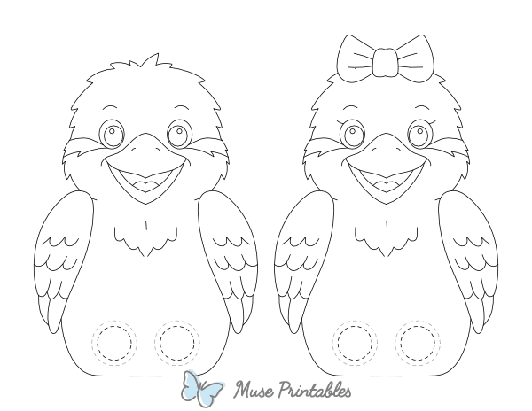 Kookaburra Two Finger Puppet Craft Template