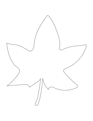 Kukui Leaf Shape Outline Craft Template Printable