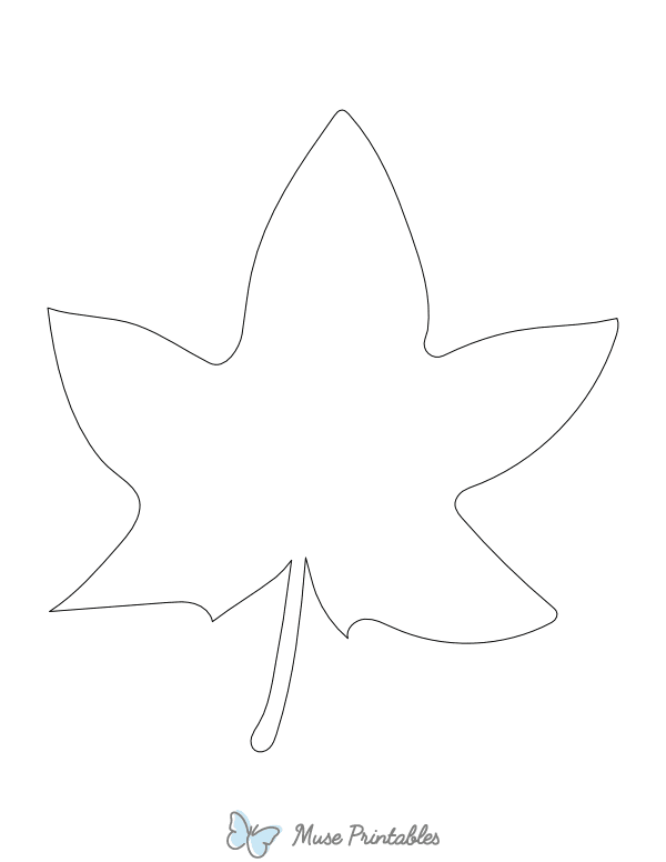 Kukui Leaf Shape Outline Craft Template
