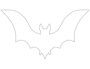 Large Bat Shape Outline Craft Template Printable