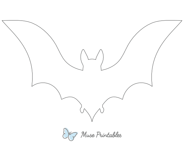 Large Bat Shape Outline Craft Template