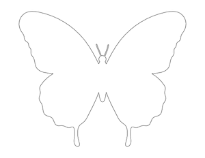 Large Butterfly Shape Outline Craft Template Printable