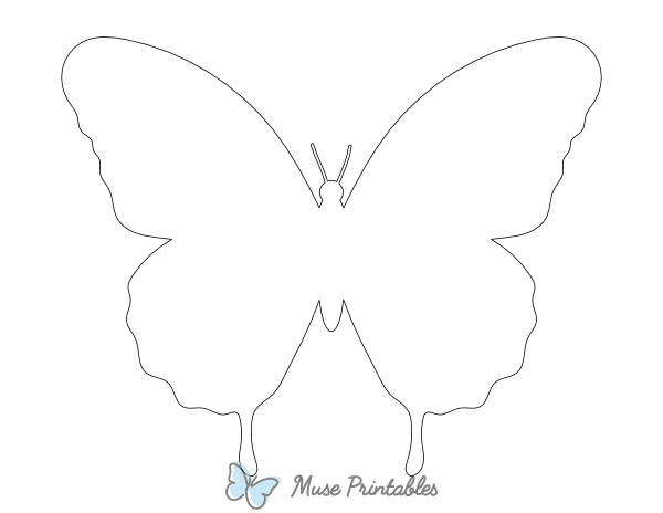 Large Butterfly Shape Outline Craft Template Printable