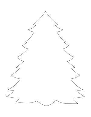 Large Christmas Tree Shape Outline Craft Template Printable