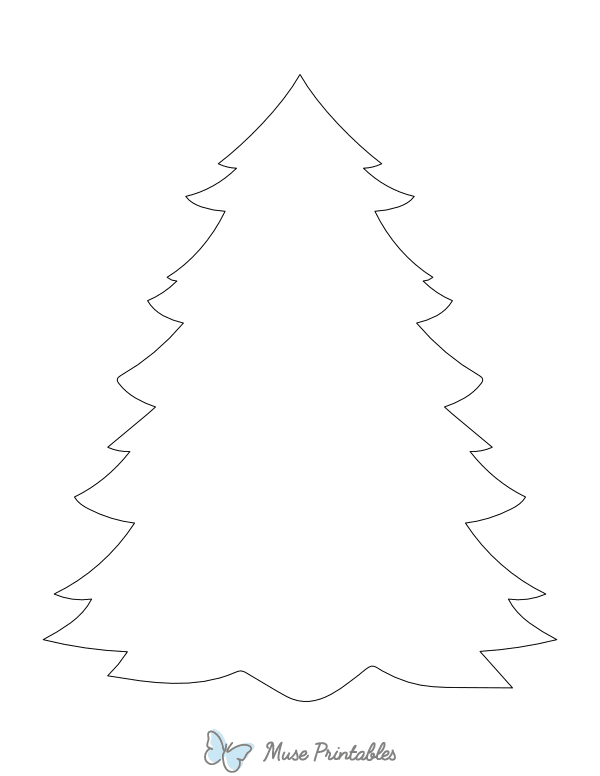 Large Christmas Tree Shape Outline Craft Template Printable