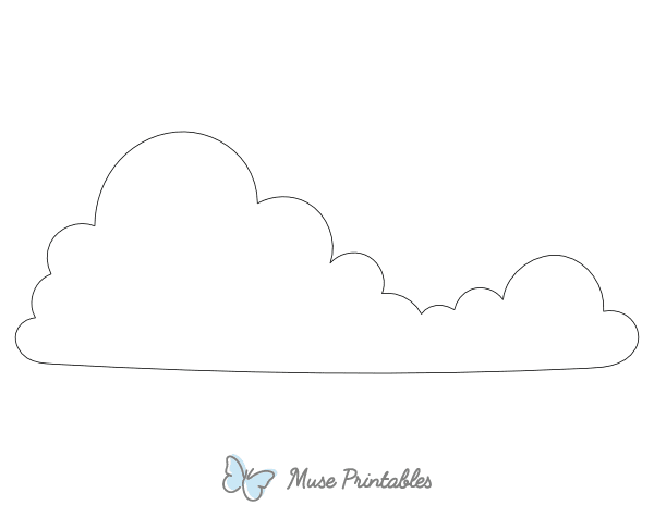 Large Cloud Shape Outline Craft Template
