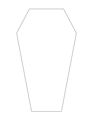 Large Coffin Shape Outline Craft Template Printable
