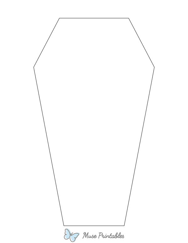 Large Coffin Shape Outline Craft Template