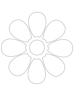 Large Flower Shape Outline Craft Template Printable