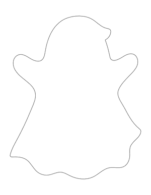Large Ghost Shape Outline Craft Template Printable