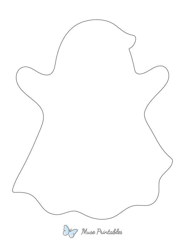 Large Ghost Shape Outline Craft Template Printable