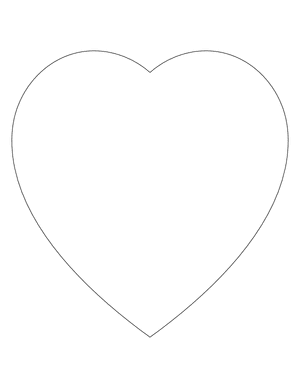 Large Heart Shape Outline Craft Template Printable