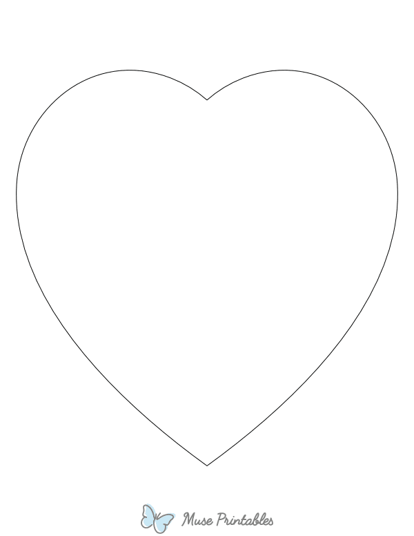 Large Heart Shape Outline Craft Template