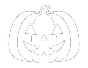Large Jack-o'-lantern Outline Craft Template Printable